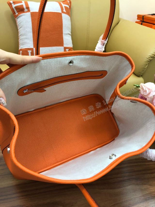 HERMES女包 花園包36cm Garden party  愛馬仕togo皮手提包 橙色  Ama1639